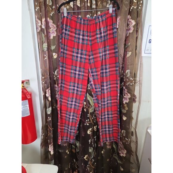 Ralph Lauren Womens Red Plaid Crest Christmas Pajama Pjs Set Top Pants Sz L - Picture 12 of 12